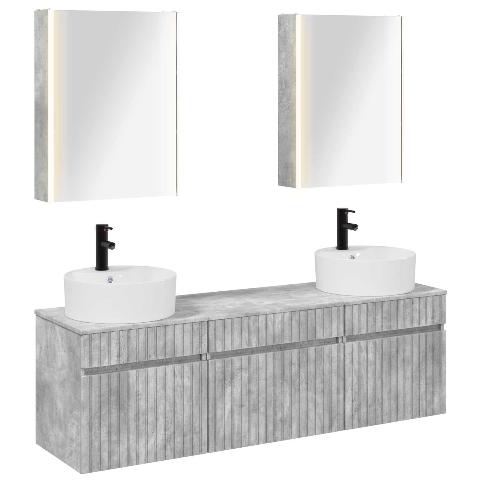 vidaXL Badkamerkastenset 5 pcs Wit 53 x 15,5 x 70 cm Bewerkt hout