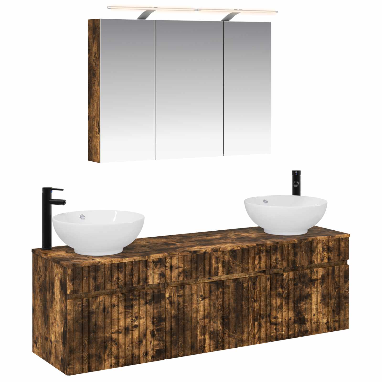 vidaXL Badkamerkastenset 4 pcs Wit 100 x 14,5 x 70 cm Bewerkt hout