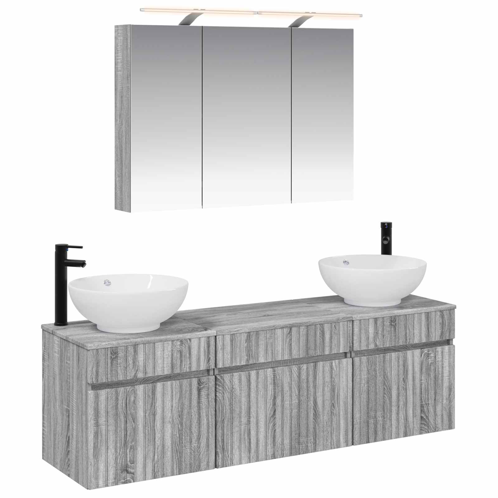 vidaXL Badkamerkastenset 4 pcs Wit 100 x 14,5 x 70 cm Bewerkt hout