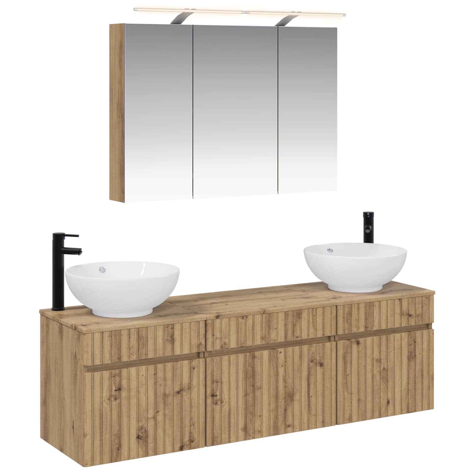 vidaXL Badkamerkastenset 4 pcs Wit 100 x 14,5 x 70 cm Bewerkt hout