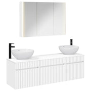 vidaXL Badkamerkastenset 4 pcs Wit 103,5 x 15,5 x 70 cm Bewerkt hout