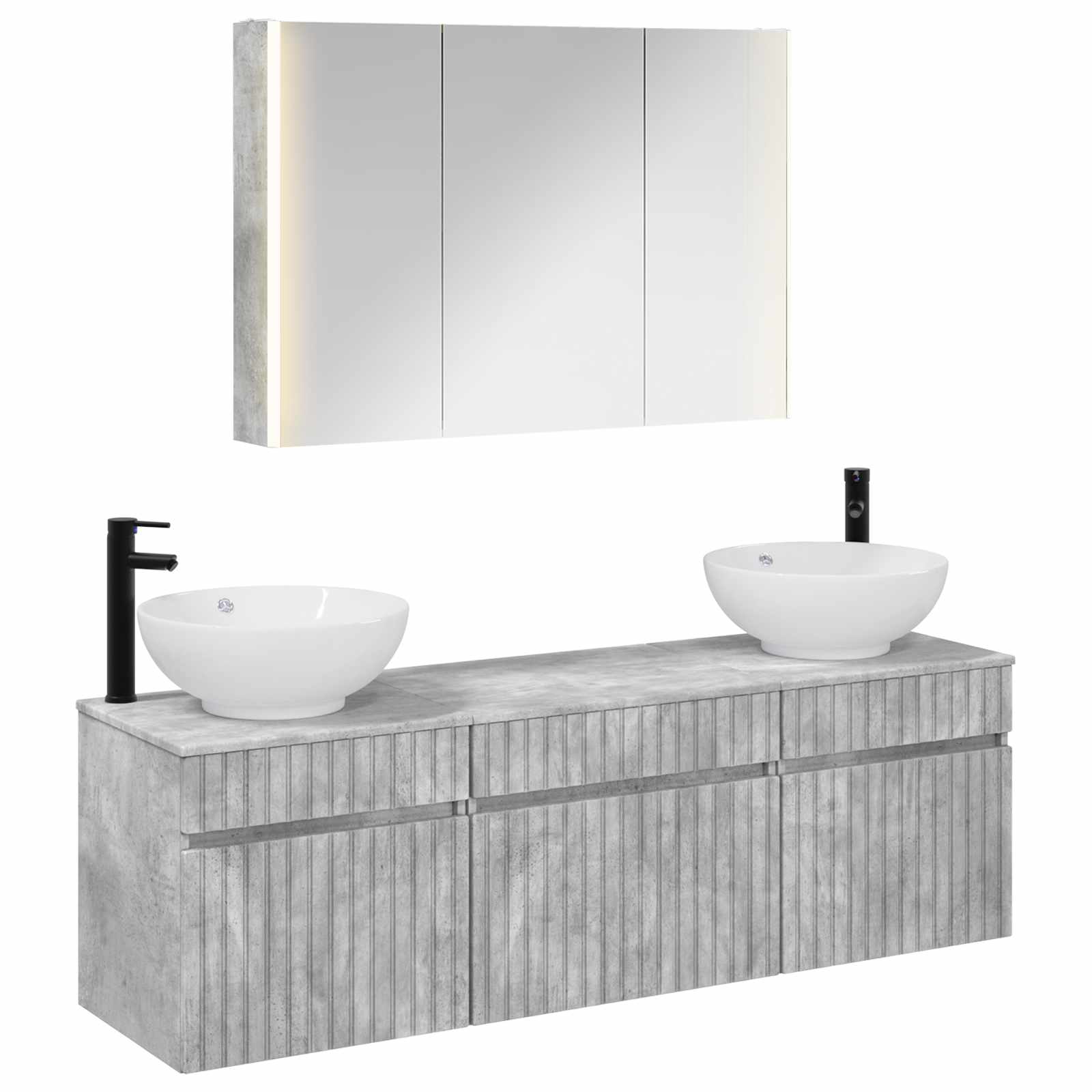 vidaXL Badkamerkastenset 4 pcs Wit 103,5 x 15,5 x 70 cm Bewerkt hout