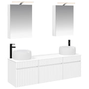 vidaXL Badkamerkastenset 5 pcs Wit 50 x 14,5 x 70 cm Bewerkt hout