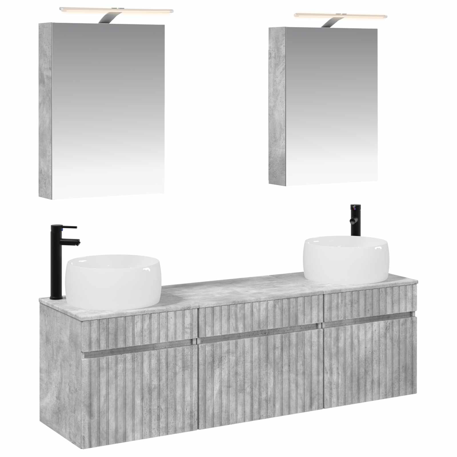vidaXL Badkamerkastenset 5 pcs Wit 50 x 14,5 x 70 cm Bewerkt hout