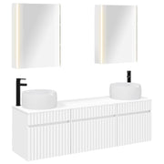 vidaXL Badkamerkastenset 5 pcs Wit 53 x 15,5 x 70 cm Bewerkt hout