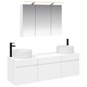 vidaXL Badkamerkastenset 4 pcs Wit 100 x 14,5 x 70 cm Bewerkt hout