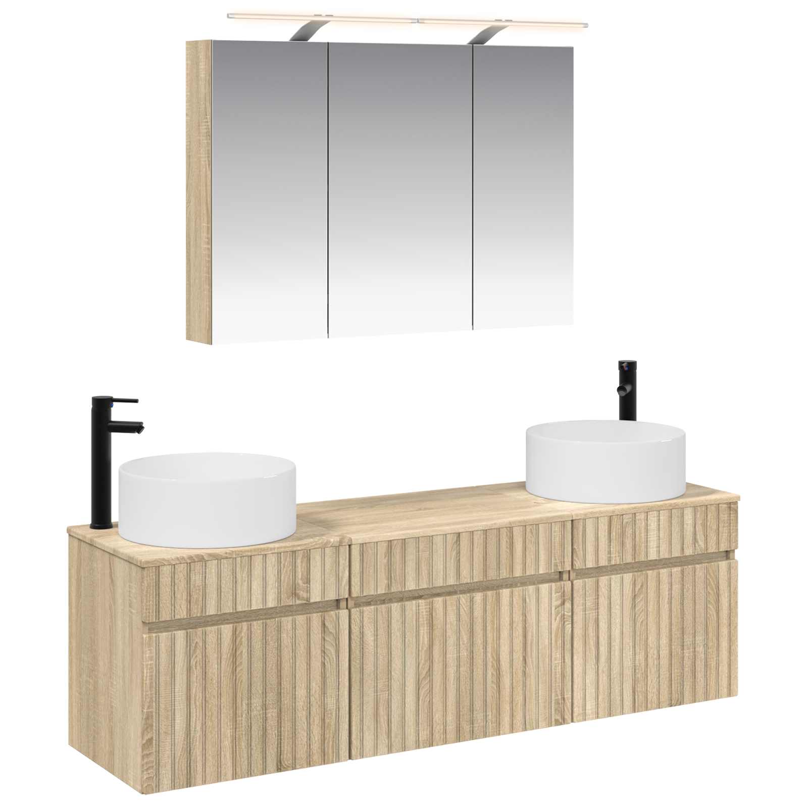 vidaXL Badkamerkastenset 4 pcs Wit 100 x 14,5 x 70 cm Bewerkt hout