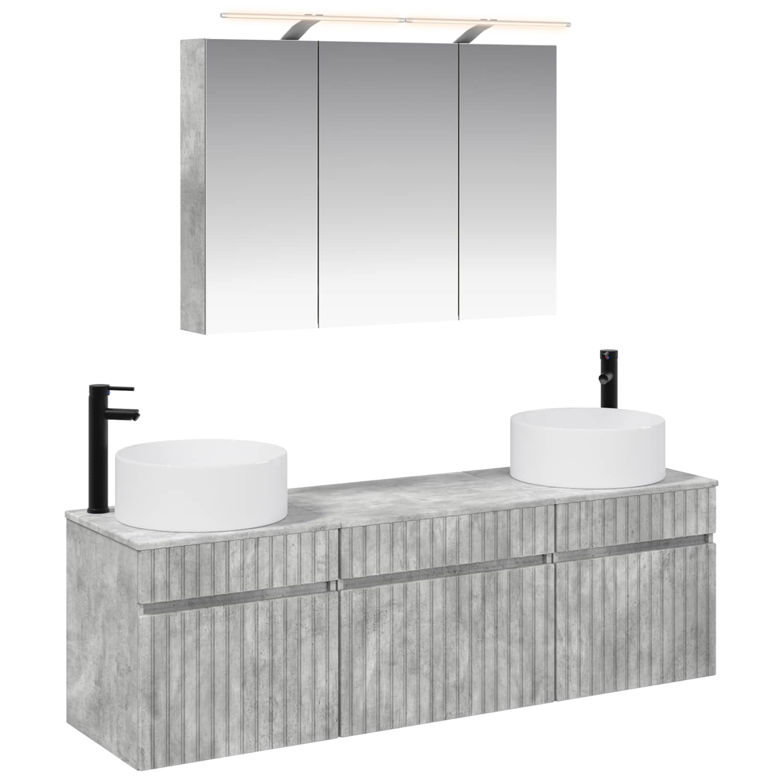 vidaXL Badkamerkastenset 4 pcs Wit 100 x 14,5 x 70 cm Bewerkt hout