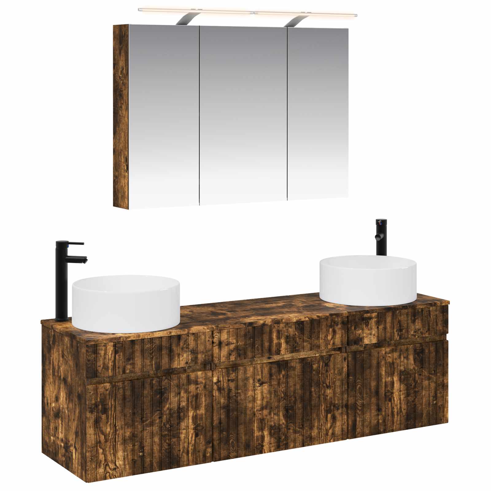 vidaXL Badkamerkastenset 4 pcs Wit 100 x 14,5 x 70 cm Bewerkt hout