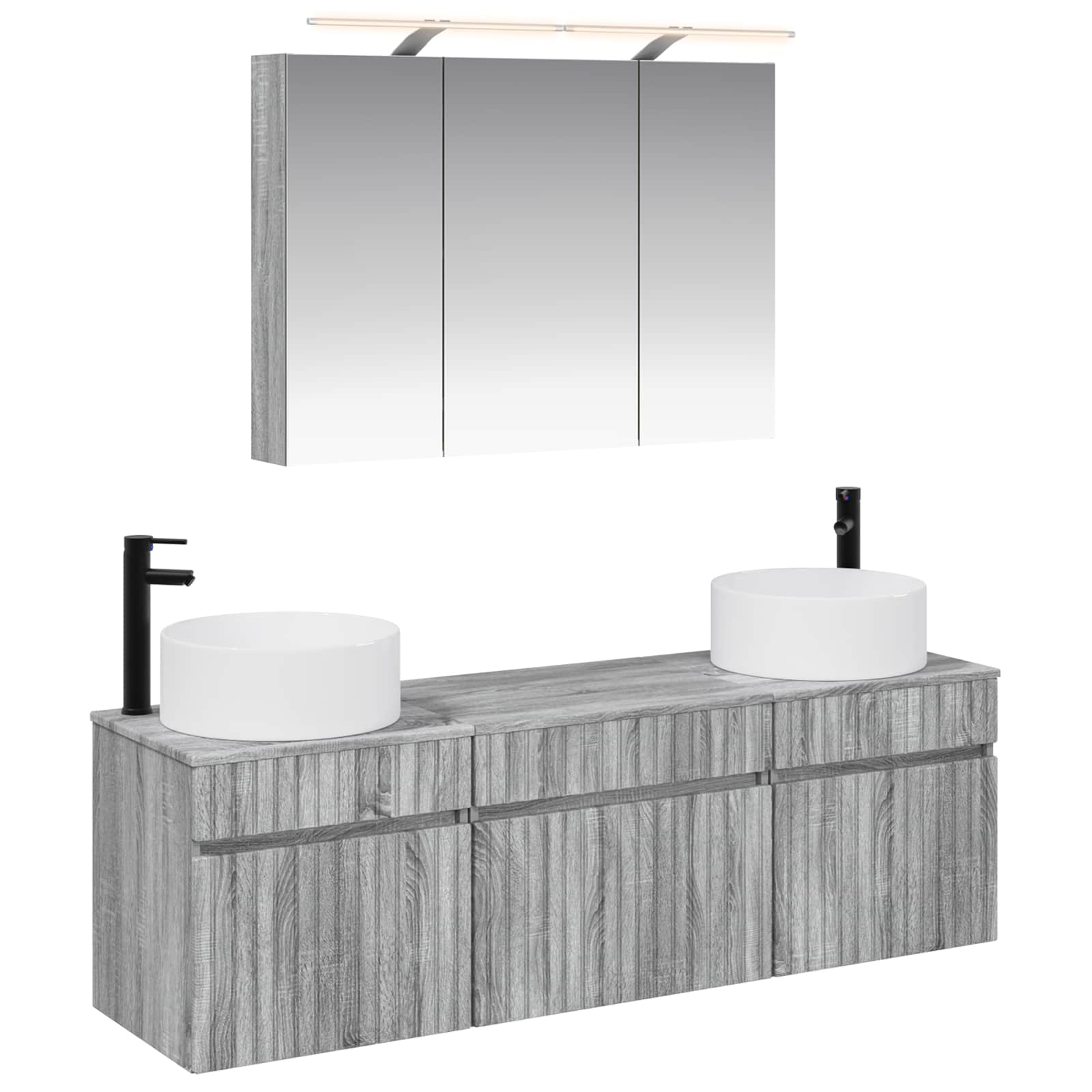 vidaXL Badkamerkastenset 4 pcs Wit 100 x 14,5 x 70 cm Bewerkt hout