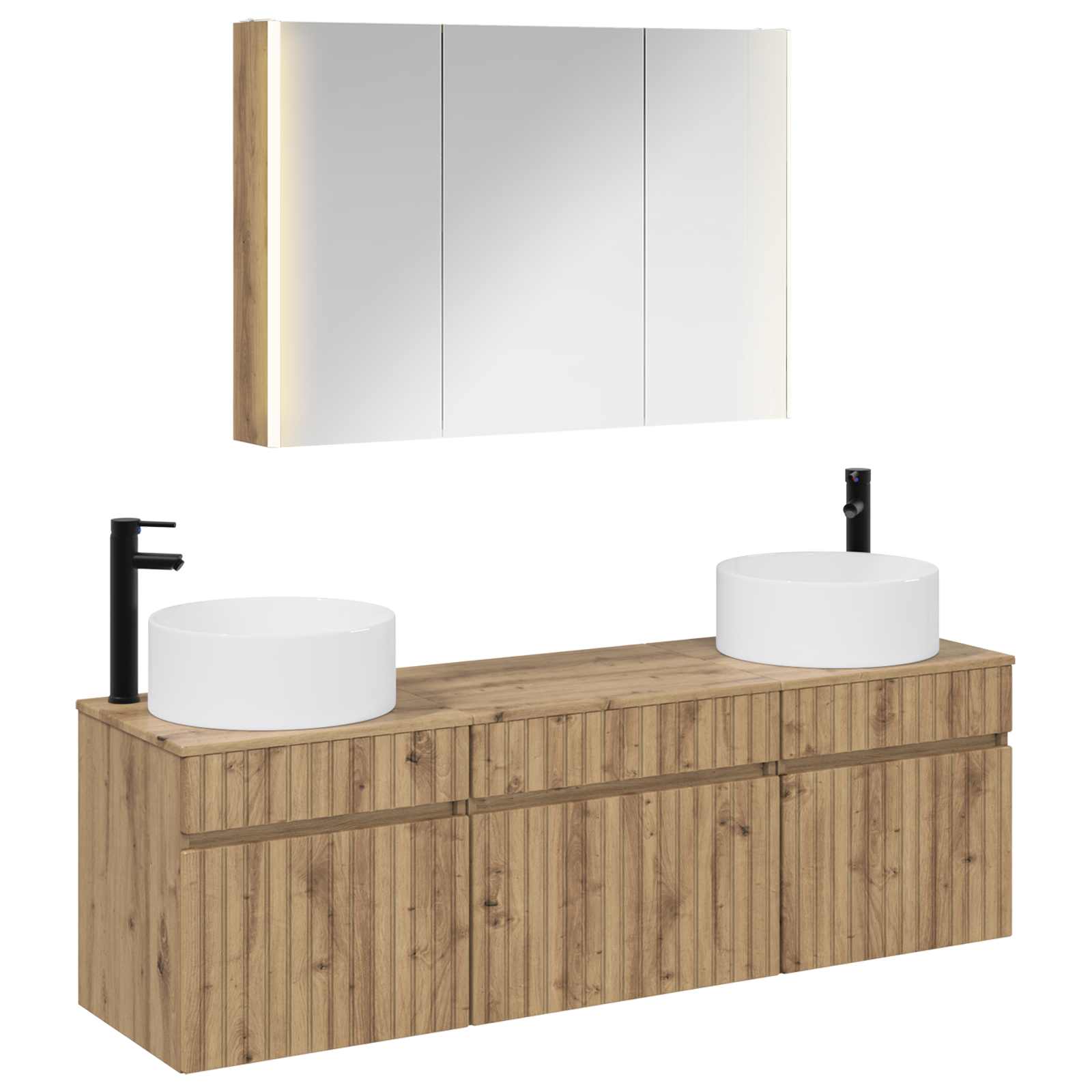 vidaXL Badkamerkastenset 4 pcs Wit 103,5 x 15,5 x 70 cm Bewerkt hout
