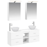 vidaXL Badkamerkastenset 5 pcs Wit 50 x 14,5 x 70 cm Bewerkt hout