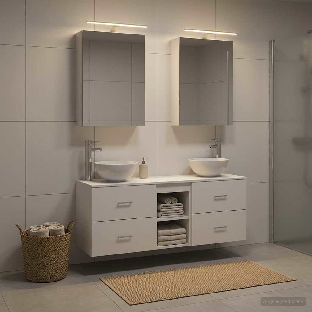 vidaXL Badkamerkastenset 5 pcs Wit 50 x 14,5 x 70 cm Bewerkt hout
