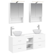 vidaXL Badkamerkastenset 5 pcs Wit 50 x 14,5 x 70 cm Bewerkt hout