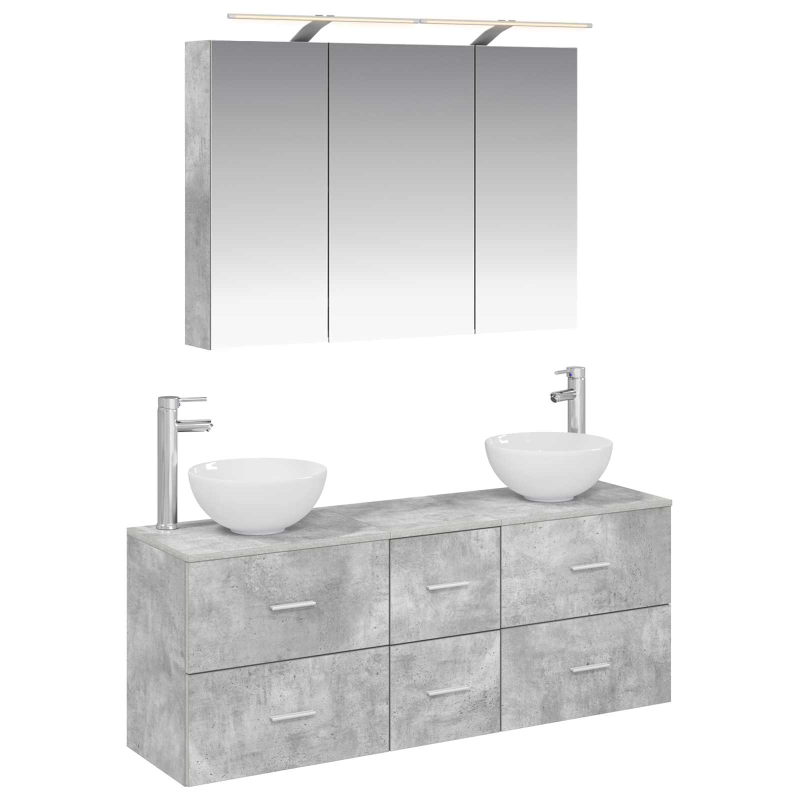 vidaXL Badkamermeubelset 4 pcs Wit Bewerkt hout en glas