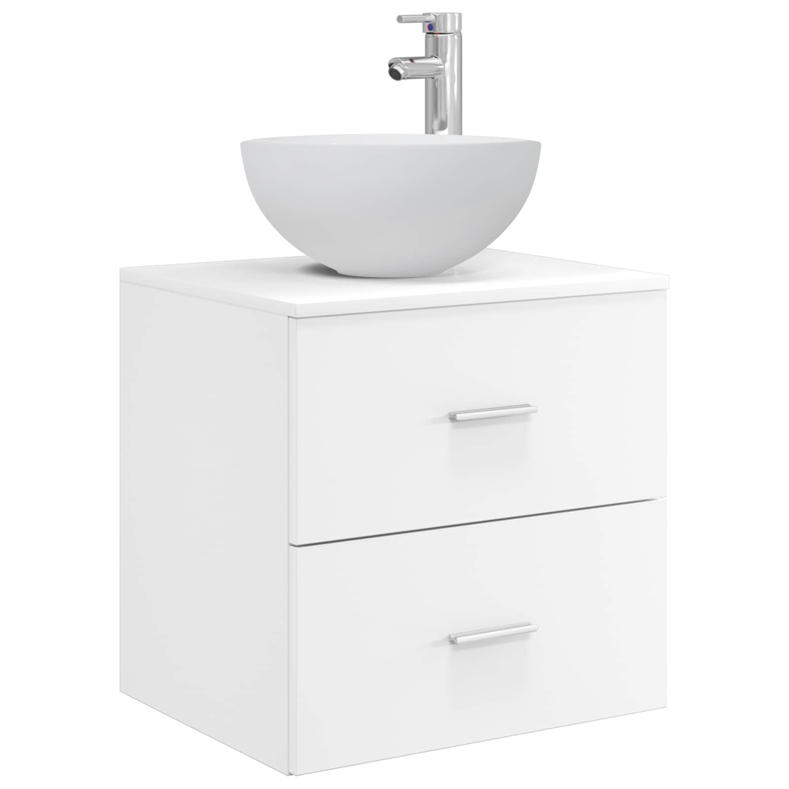 vidaXL Badkamermeubelset 4 pcs Wit Bewerkt hout en glas