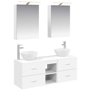 vidaXL Badkamermeubelset 5 pcs Wit Bewerkt hout en glas