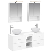 vidaXL Badkamermeubelset 5 pcs Wit Bewerkt hout en glas