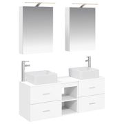 vidaXL Badkamermeubelset 5 pcs Wit Bewerkt hout en glas