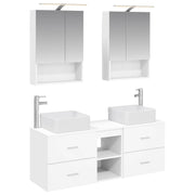 vidaXL Badkamermeubelset 5 pcs Wit Bewerkt hout en glas