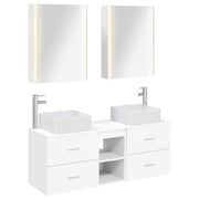 vidaXL Badkamermeubelset 5 pcs Wit Bewerkt hout en glas