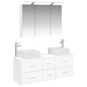 vidaXL Badkamermeubelset 4 pcs Wit Bewerkt hout en glas