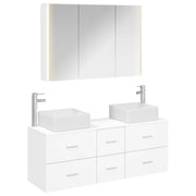 vidaXL Badkamermeubelset 4 pcs Wit Bewerkt hout en glas