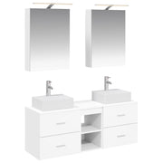 vidaXL Badkamermeubelset 5 pcs Wit Bewerkt hout en glas