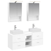 vidaXL Badkamermeubelset 5 pcs Wit Bewerkt hout en glas