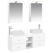 vidaXL Badkamermeubelset 5 pcs Wit Bewerkt hout en glas