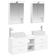 vidaXL Badkamermeubelset 5 pcs Wit Bewerkt hout en glas