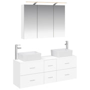 vidaXL Badkamermeubelset 4 pcs Wit Bewerkt hout en glas