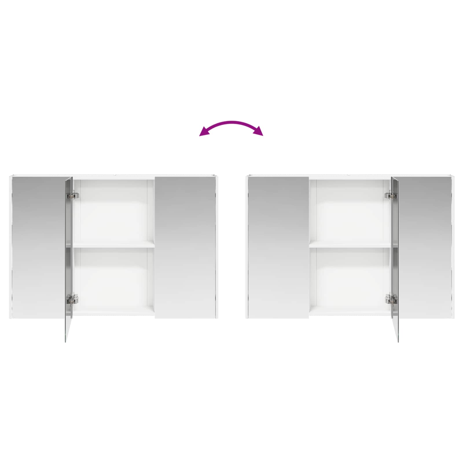 vidaXL Badkamermeubelset 4 pcs Wit Bewerkt hout en glas