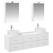 vidaXL Badkamermeubelset 5 pcs Wit Bewerkt hout en glas