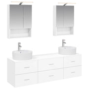 vidaXL Badkamermeubelset 5 pcs Wit Bewerkt hout en glas
