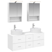 vidaXL Badkamermeubelset 5 pcs Wit Bewerkt hout en glas
