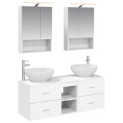 vidaXL Badkamermeubelset 5 pcs Wit Bewerkt hout en glas