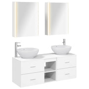 vidaXL Badkamermeubelset 5 pcs Wit Bewerkt hout en glas