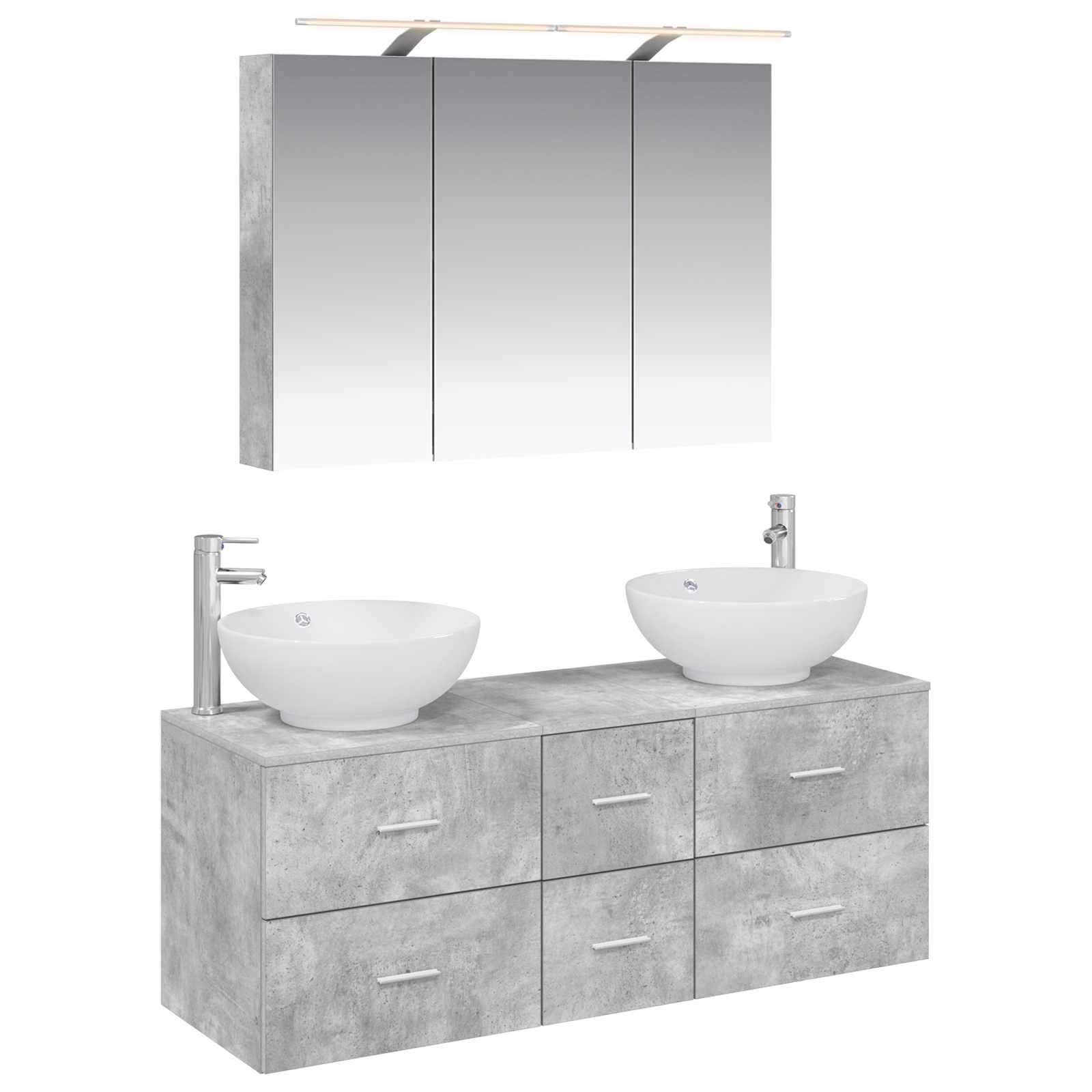 vidaXL Badkamermeubelset 4 pcs Wit Bewerkt hout en glas