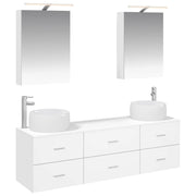 vidaXL Badkamermeubelset 5 pcs Wit Bewerkt hout en glas