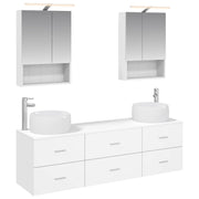 vidaXL Badkamermeubelset 5 pcs Wit Bewerkt hout en glas
