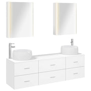 vidaXL Badkamermeubelset 5 pcs Wit Bewerkt hout en glas