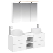 vidaXL Badkamermeubelset 4 pcs Wit Bewerkt hout en glas