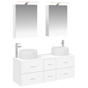 vidaXL Badkamermeubelset 5 pcs Wit Bewerkt hout en glas