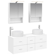 vidaXL Badkamermeubelset 5 pcs Wit Bewerkt hout en glas