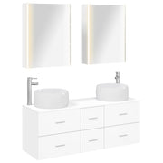 vidaXL Badkamermeubelset 5 pcs Wit Bewerkt hout en glas