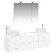 vidaXL Badkamermeubelset 4 pcs Wit Bewerkt hout en glas