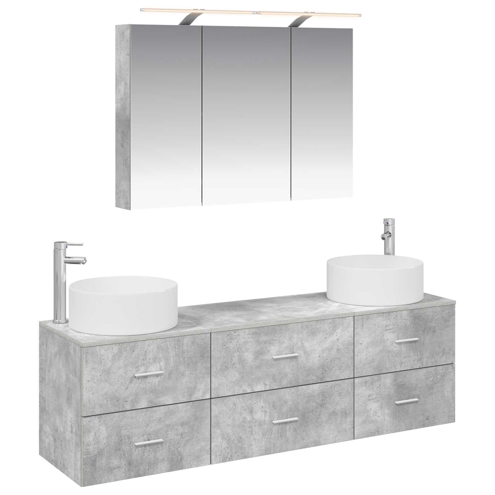 vidaXL Badkamermeubelset 4 pcs Wit Bewerkt hout en glas