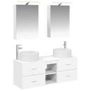 vidaXL Badkamermeubelset 5 pcs Wit Bewerkt hout en glas