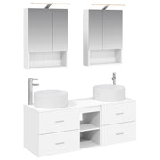 vidaXL Badkamermeubelset 5 pcs Wit Bewerkt hout en glas